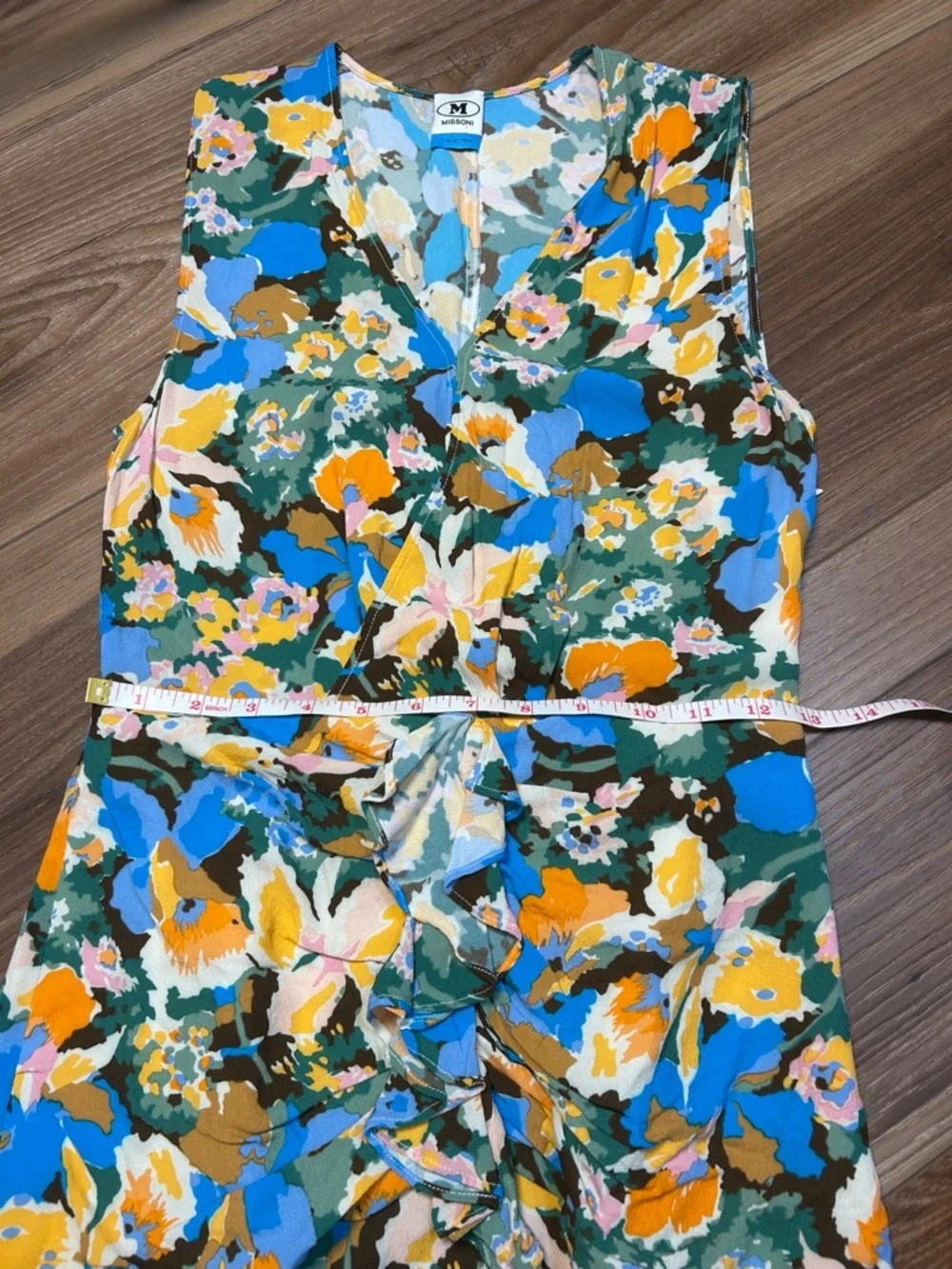 M Missoni abitto ruffled sleeveless ruched mini dress size 40 US 4 Italy